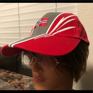 Norway Men’s Red White Gray Baseball Hats Size Adjustable